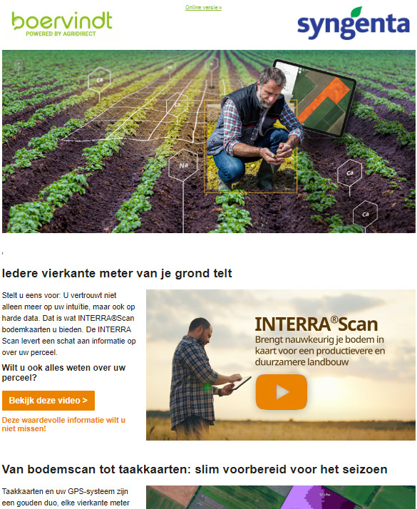 Boervindt emailmarketing Syngenta
