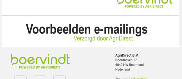 Voorbeelden exclusieve Boervindt e-mail campagnes